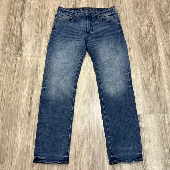 American Eagle Next Level Flex Slim Straight Leg Jeans Size W33 L32 - Picture 1 of 11
